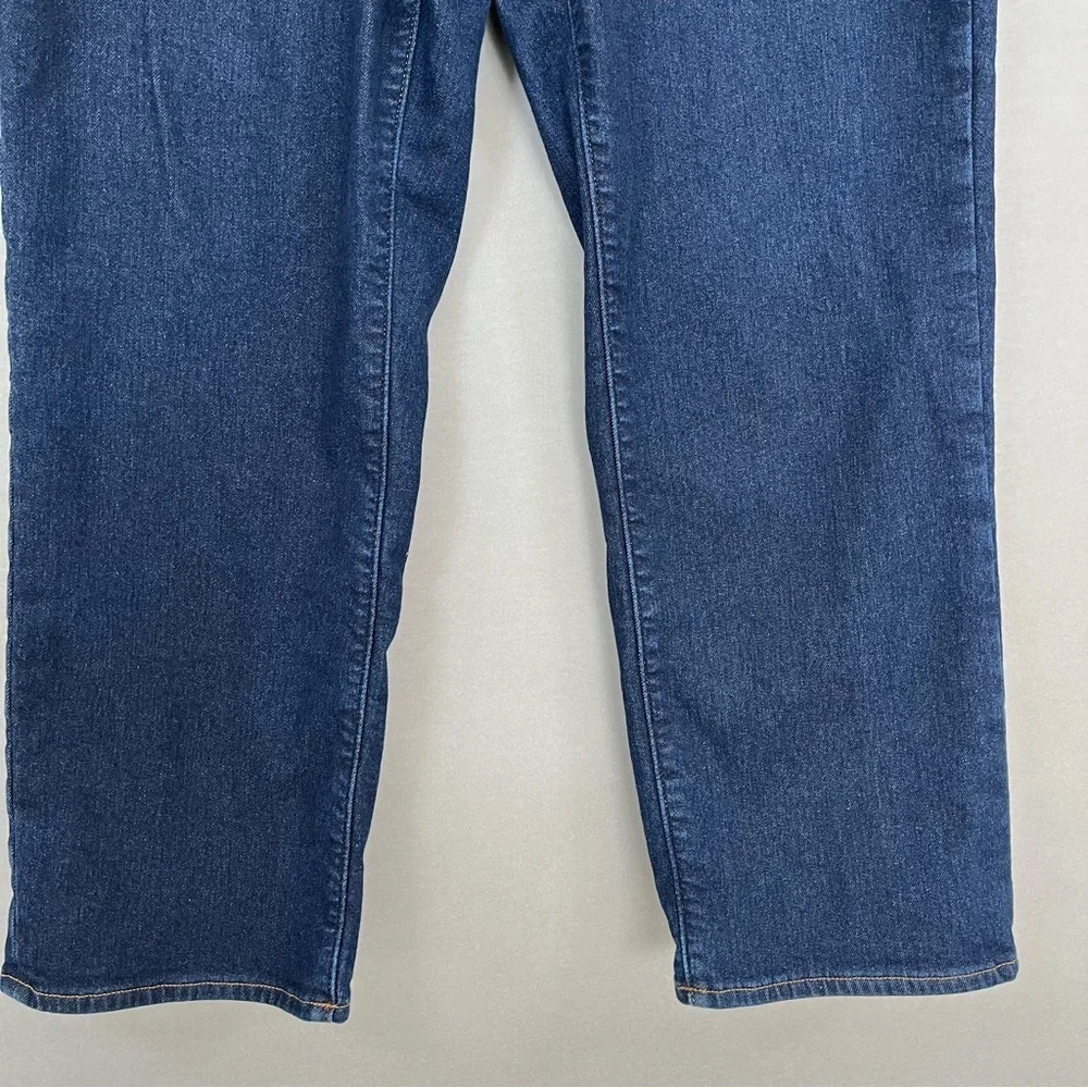 Lands' End Women's Blue Flannel Lined Straight Leg Jeans